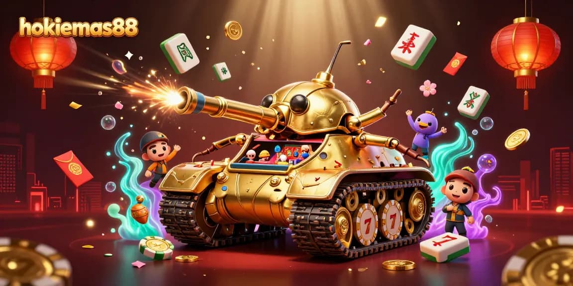 Spin the reels with hokiemas88 in a vibrant casino setting with golden beetle tank and festive elements!