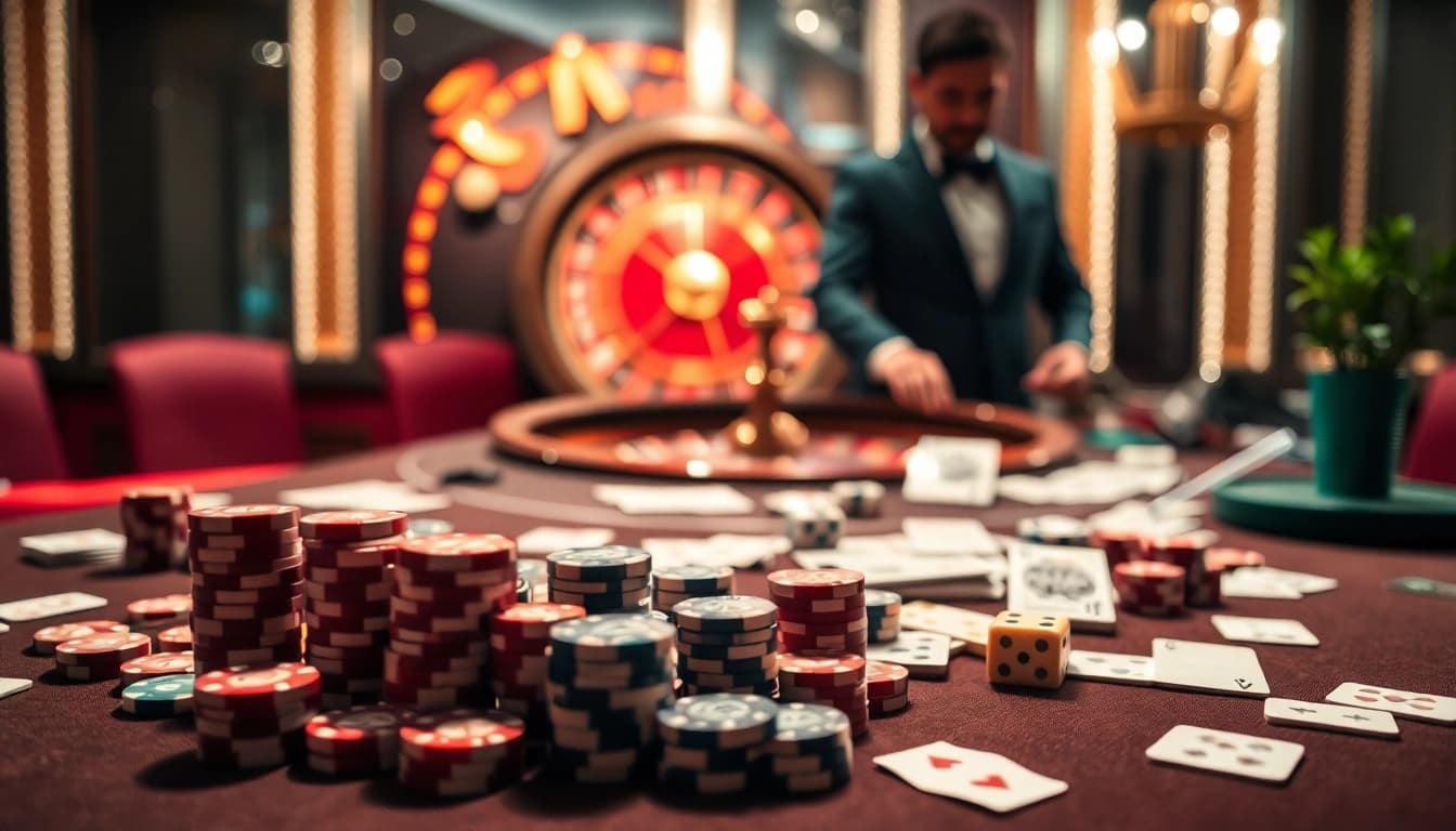 Engage with Vaoluoi Tv's thrilling casino atmosphere, featuring players at a high-stakes poker table.