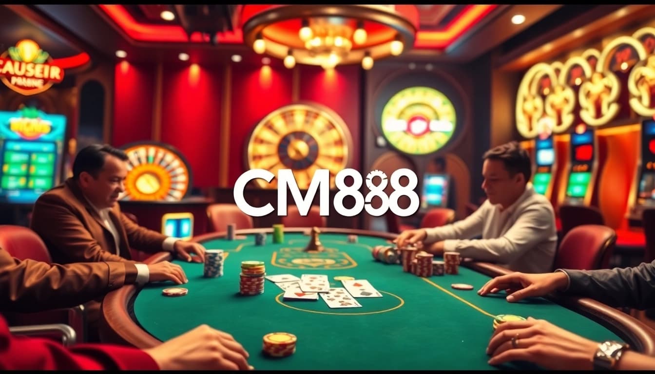 Experience casino excitement at CM88 with vibrant poker tables and luxury gaming.