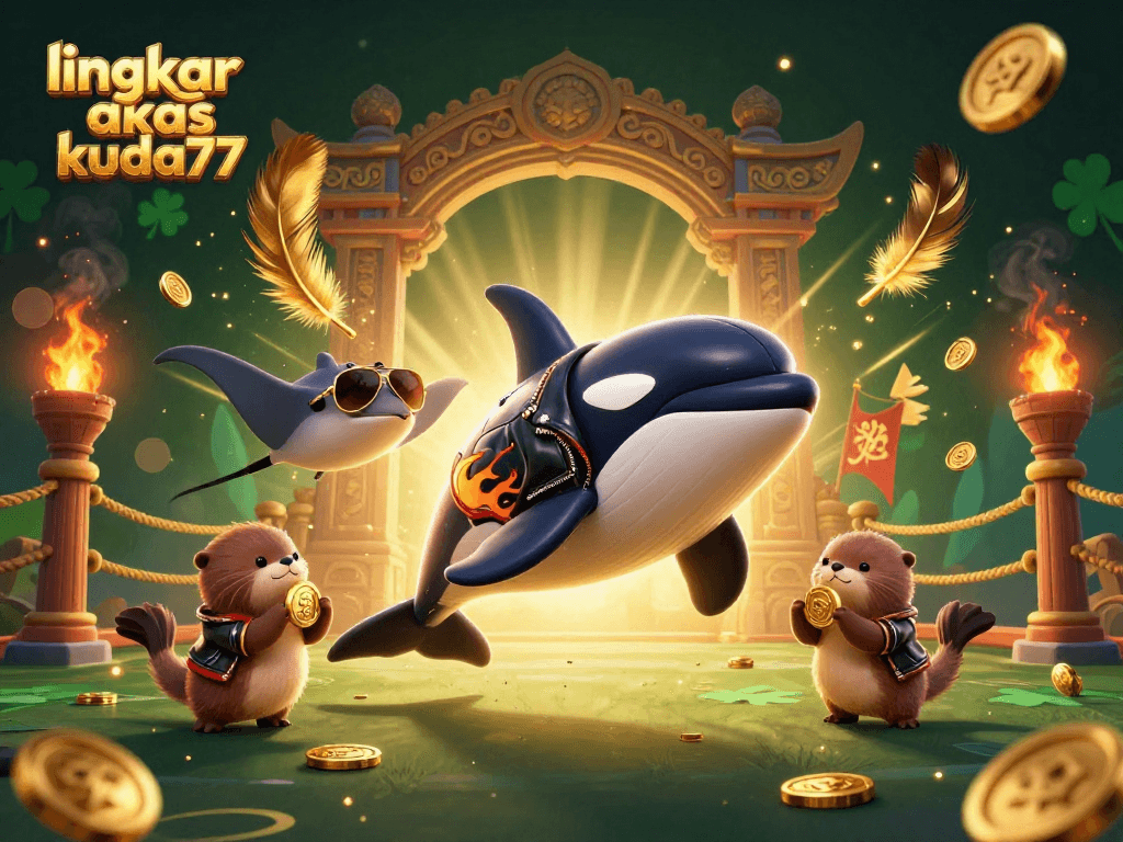 Menangkan hadiah di lingkar akses kuda77 dengan orka, ikan pari, dan berang-berang beruang emas.