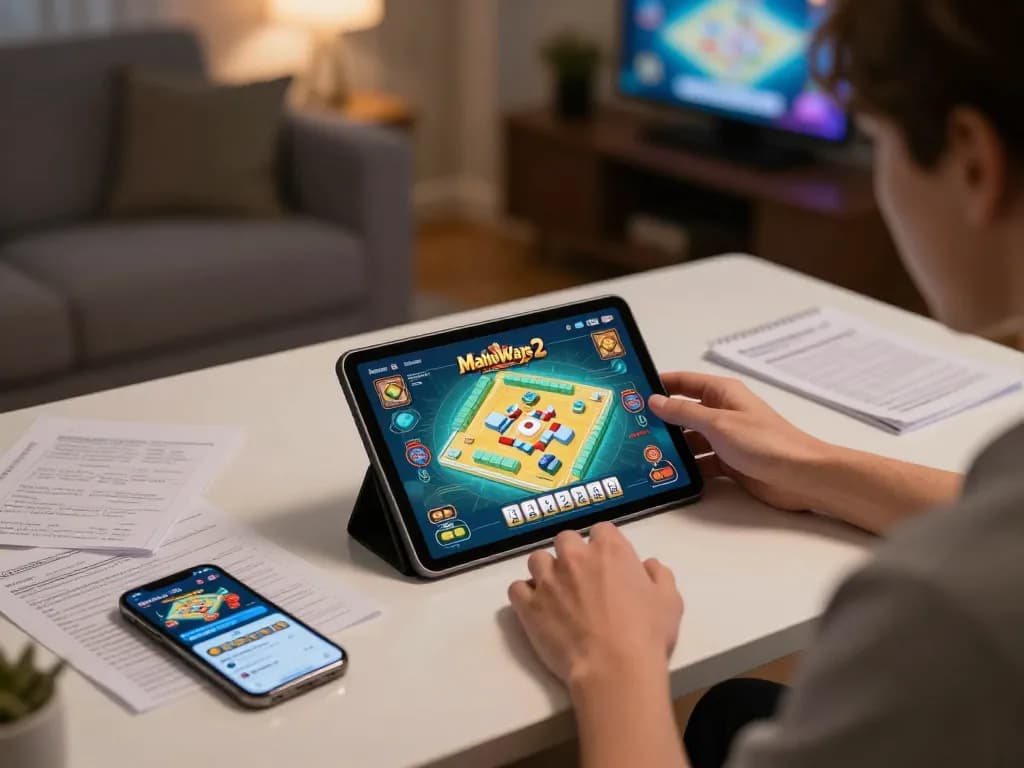 Terlibat dalam observasi pola digital mahjong ways 2 melalui permainan online di tablet sambil mempelajari strategi.