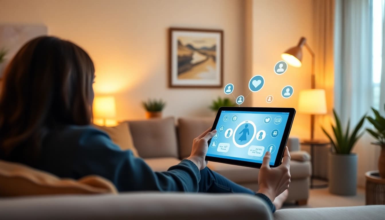 Engaging interaction with crush ai in a cozy digital space, showcasing companionship through technology.
