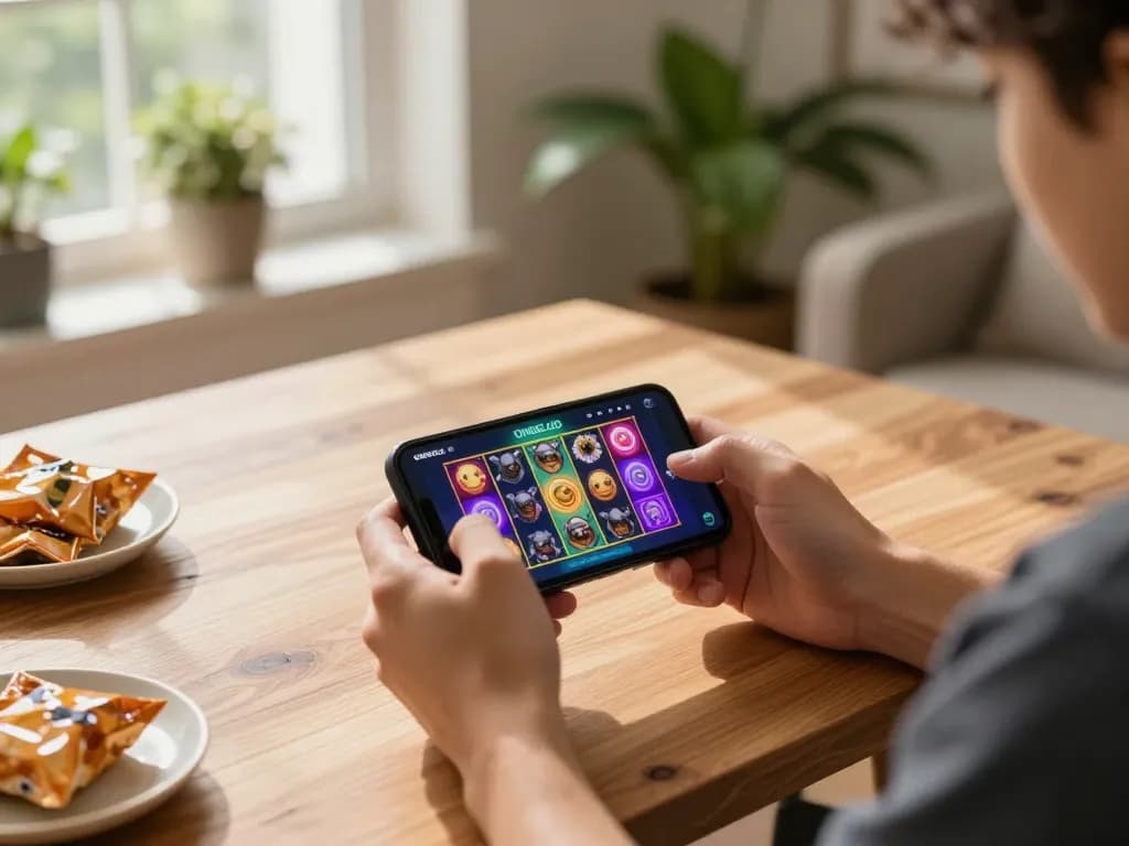 Engaging mobile gameplay on ONDEL4D app showcasing slots and modern setting.
