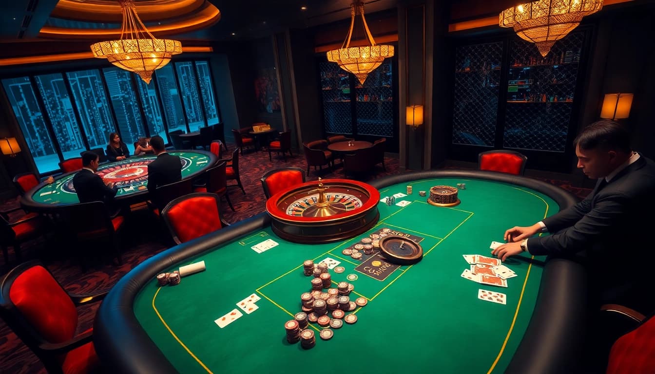 High-stakes players engaging at a luxurious poker table on Trang chủ 888new.