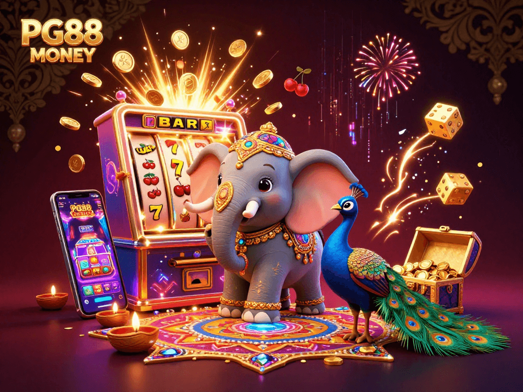 Experience the excitement of PG88 MONEY with vibrant slot jackpots and festive elements.