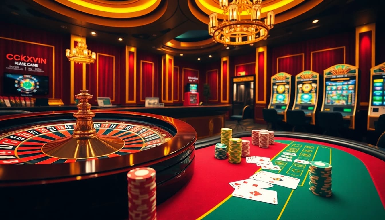 Experience Luckywin giải trí with vibrant online gambling visuals capturing the essence of casino excitement.