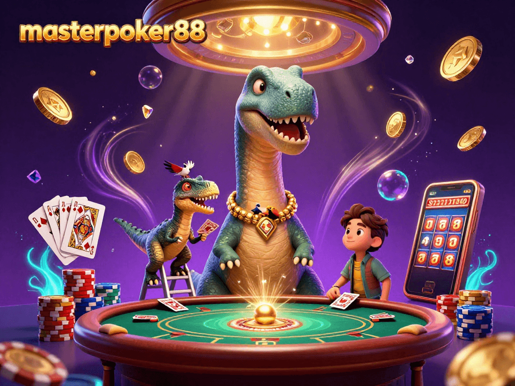 Aksi seru di masterpoker88 dengan dinosaurus dan raptor di kasino