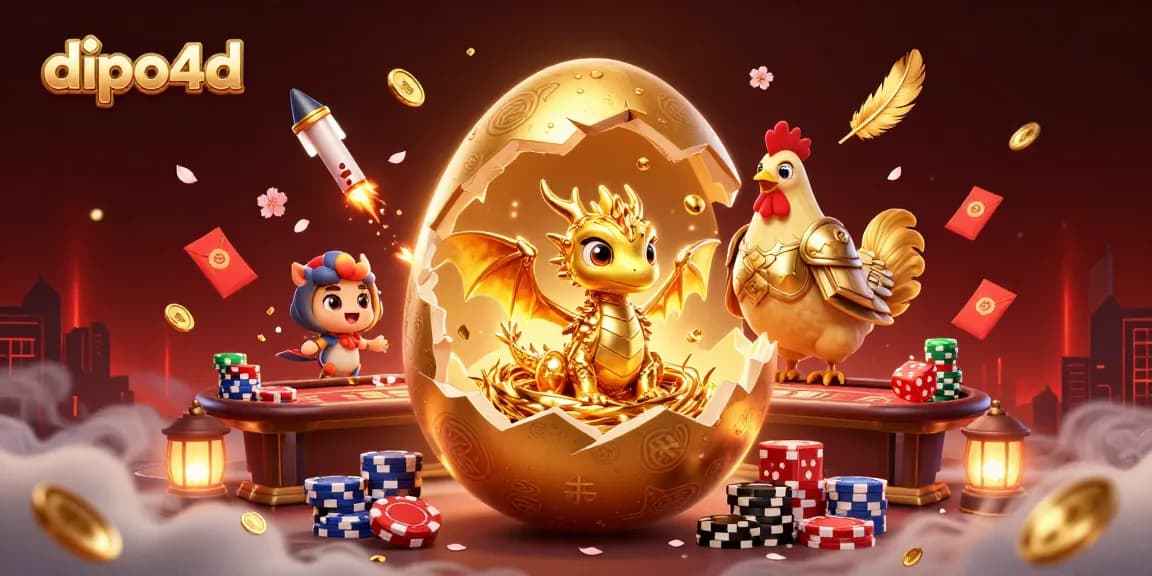 Join the excitement at dipo4d with vibrant poker-themed characters and festive gaming elements in a rich 3D scene.