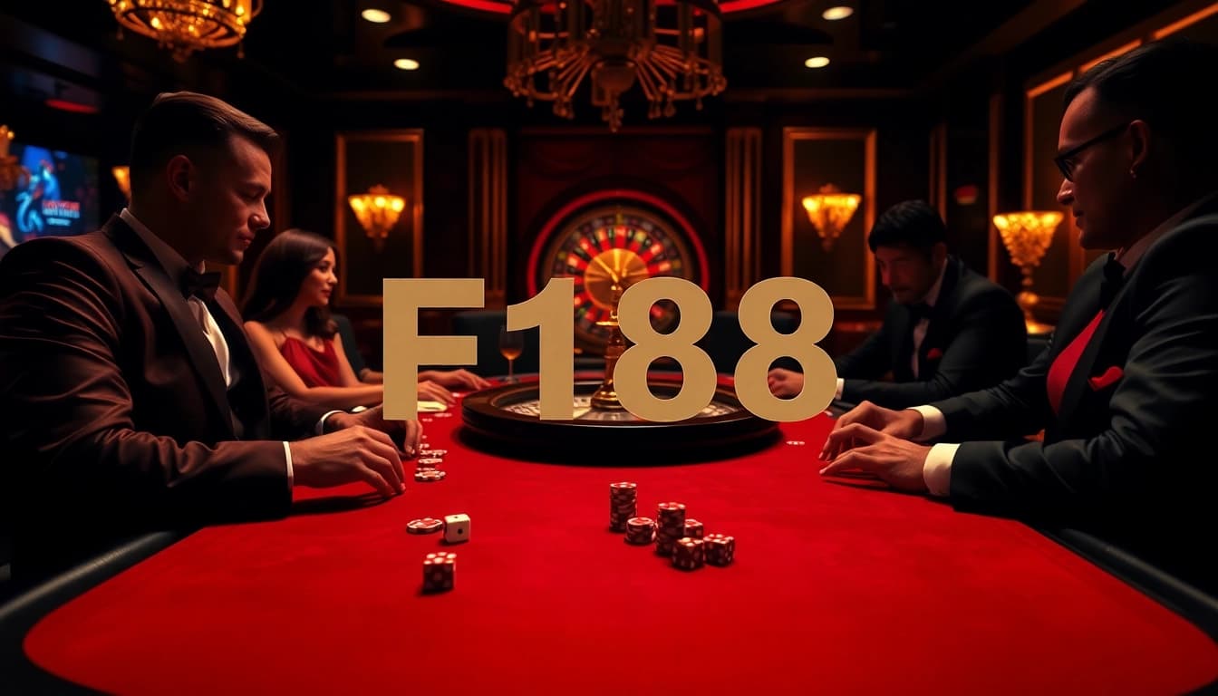 F168 poker players at a luxury table showcasing excitement and high-stakes action.