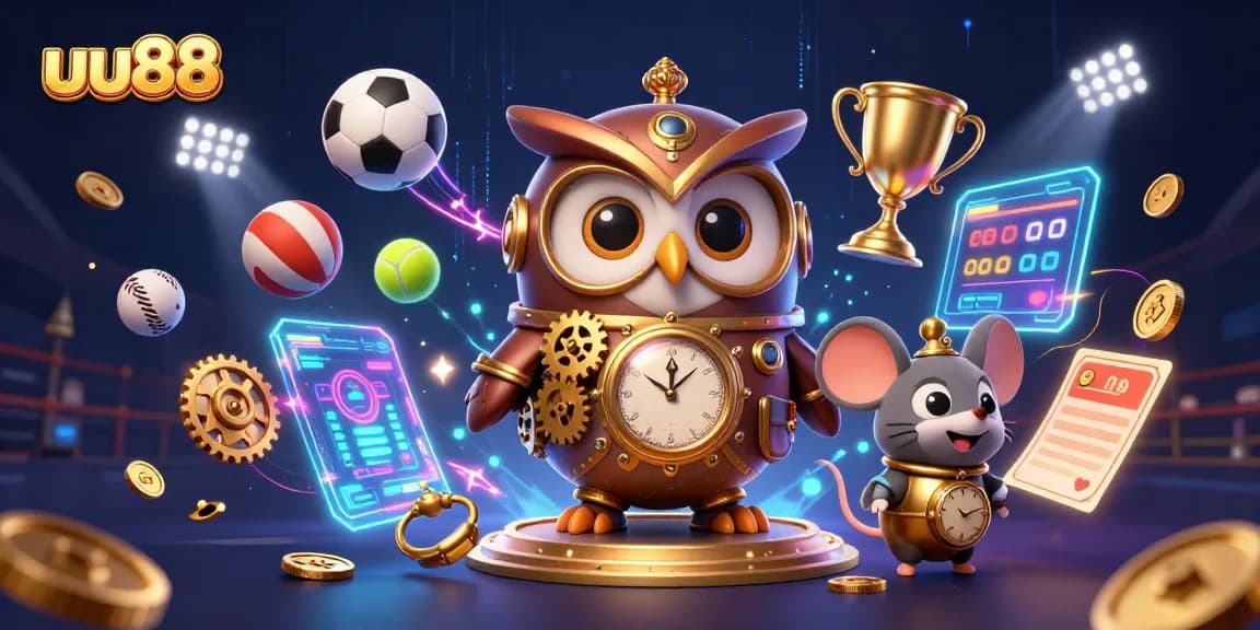 uu88 offers thrilling casino gaming experiences with steampunk characters and vibrant sports elements.