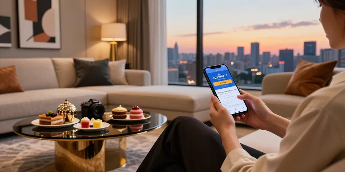 LUXURY777 aplikasi judi online dengan suasana mewah di ruang tamu modern.