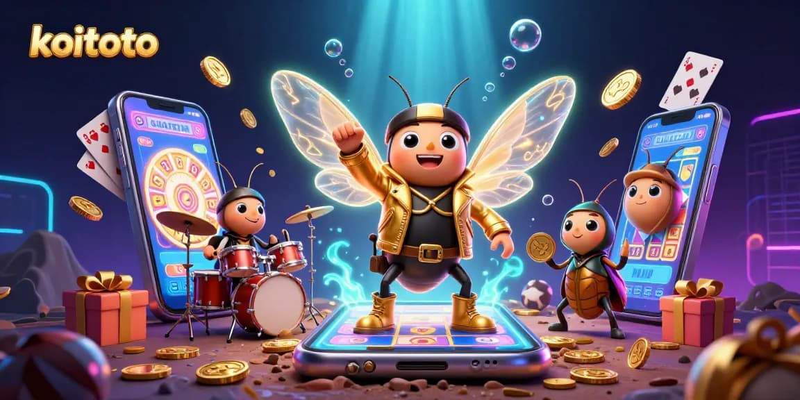 Permainan togel koitoto yang menampilkan cicada rock star dan elemen permainan menarik.