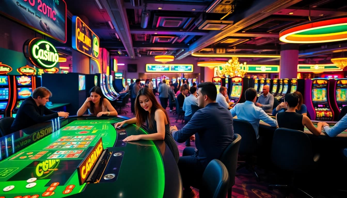 Experience the excitement of GO8's vibrant online gaming atmosphere, showcasing thrilling casino games and diverse players.