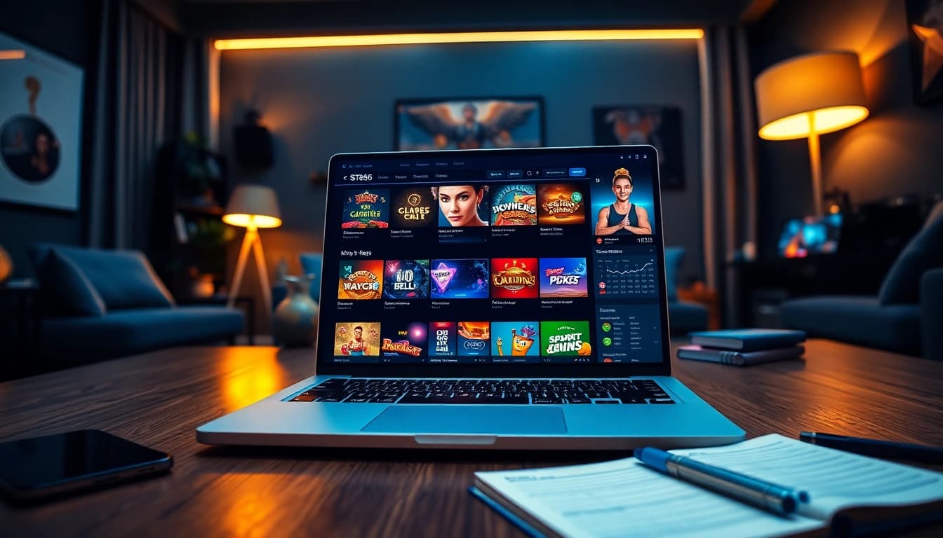 ST666 online gambling platform showcasing vibrant casino games and user-friendly interface for an exciting experience.