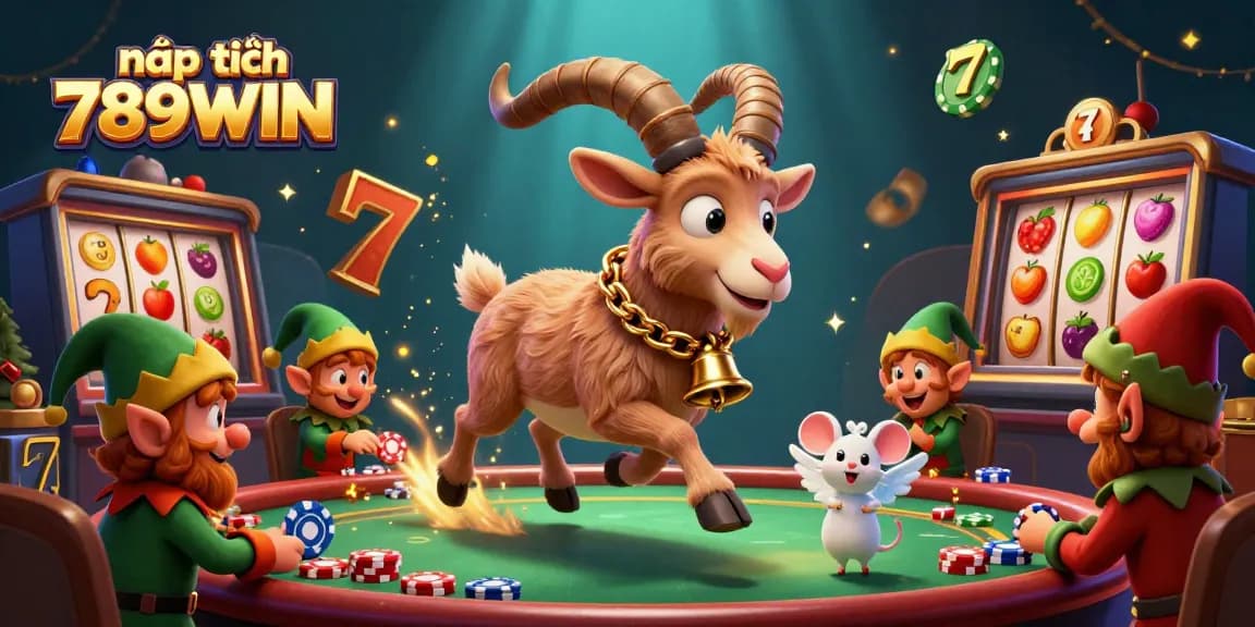 Engage with nạp tiền 789WIN in a vibrant and playful casino scene featuring Krampus and mischief.