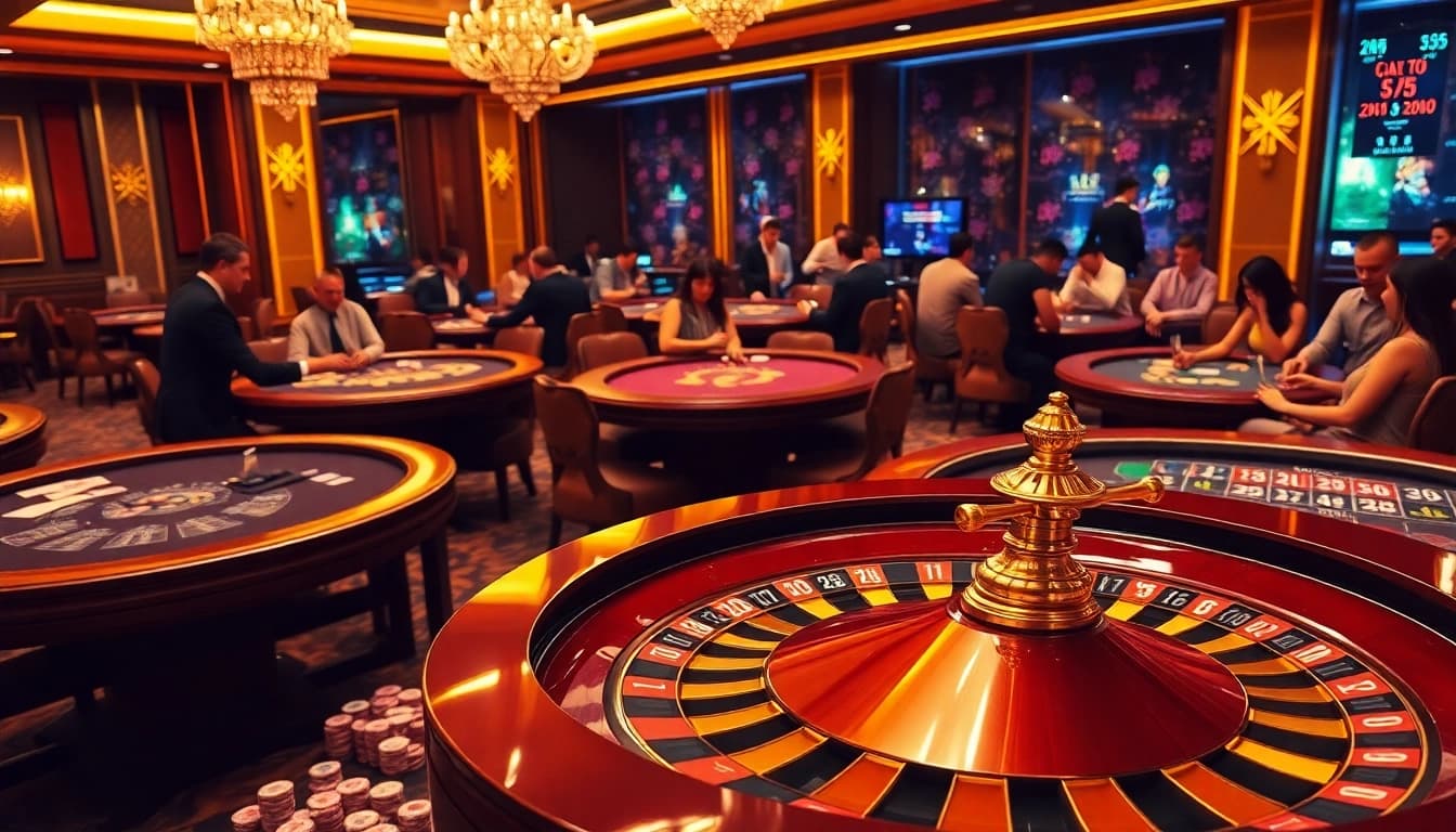 Experience the thrill of gaming with New 88 at a luxurious casino table featuring cards and chips.