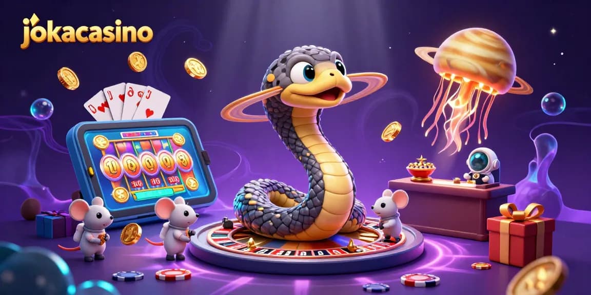 Experience the thrilling bets at jokacasino with a cosmic roulette scene featuring fun characters.