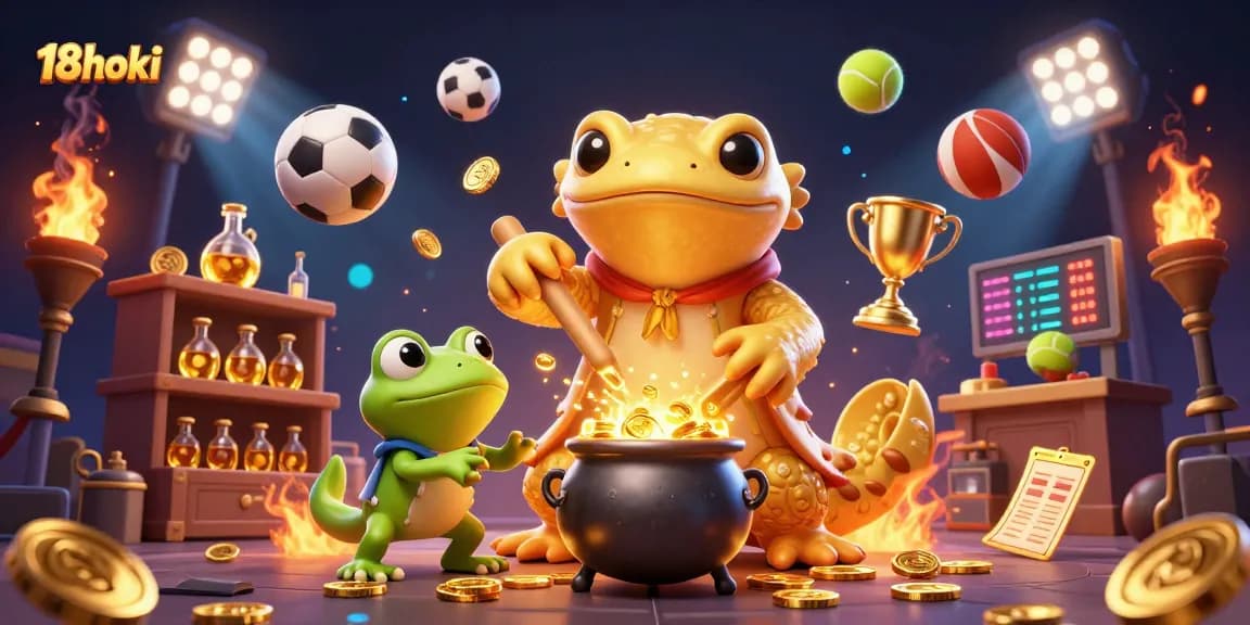 Experience the excitement of 18hoki as a golden salamander alchemist transforms metals into gold coins.