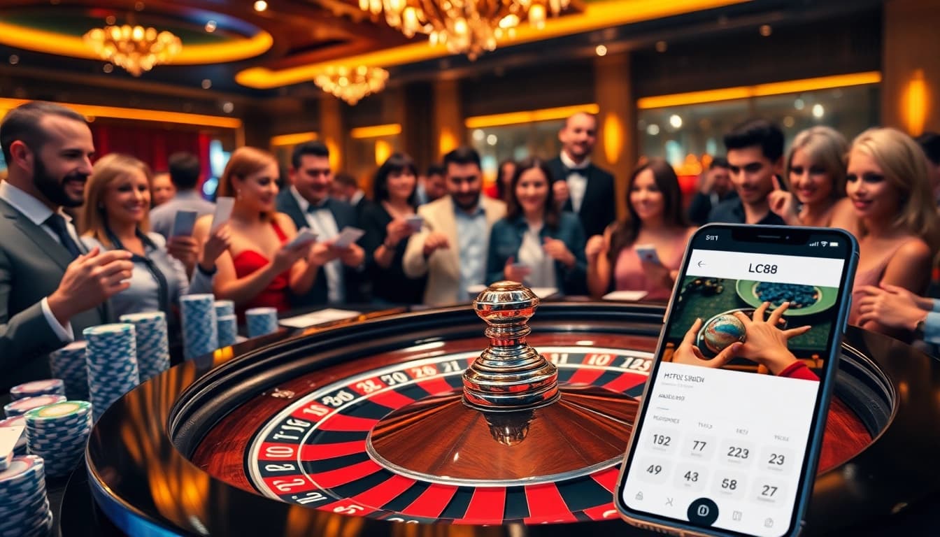 Players engaging in an exhilarating game at the roulette table, inspired by the excitement of https://lc88.supply/ casino gaming.
