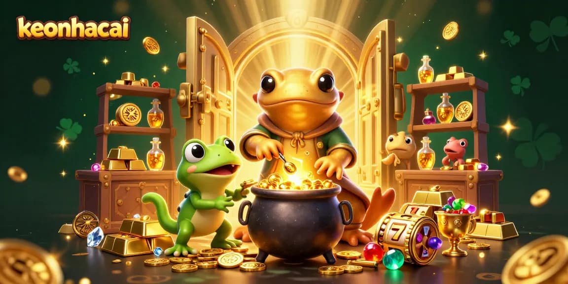 keonhacai: Immerse in a magical scene with alchemists turning base metals into gold and lucky slot reels