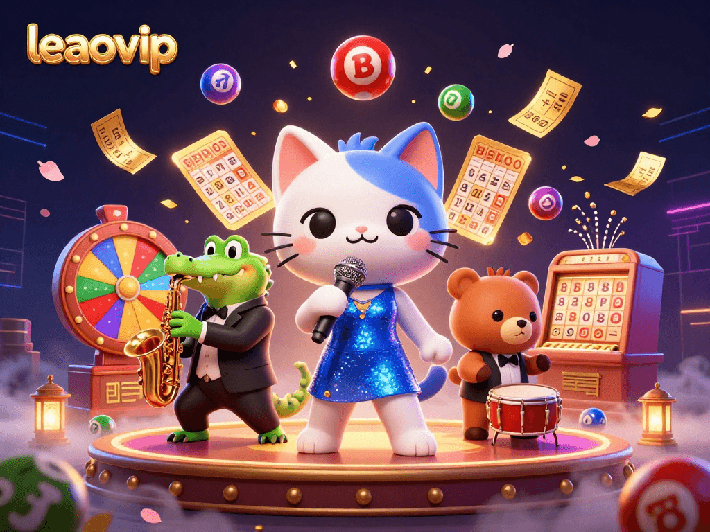 Experience exciting casino entertainment with leaovip through vibrant 3D characters and lottery elements.