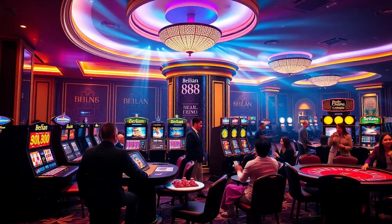 Berlian 888 slot machine drawing enthusiastic players enjoying a luxurious casino experience