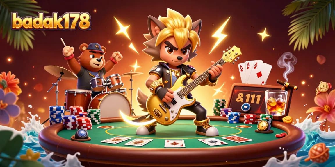 Experience the vibrant gaming world at badak178 with thrilling poker action and dynamic casino characters.