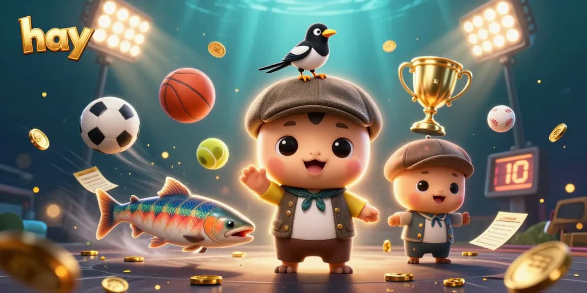 Experience hay with a playful baby Nessie and friends amidst a lively gambling scene