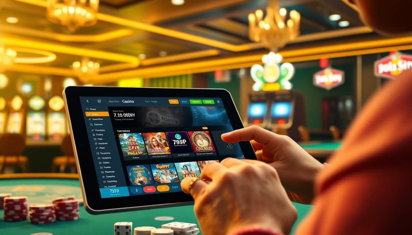 Engage in thrilling online gambling with 789P at a luxurious casino setting featuring vibrant games and promotions.