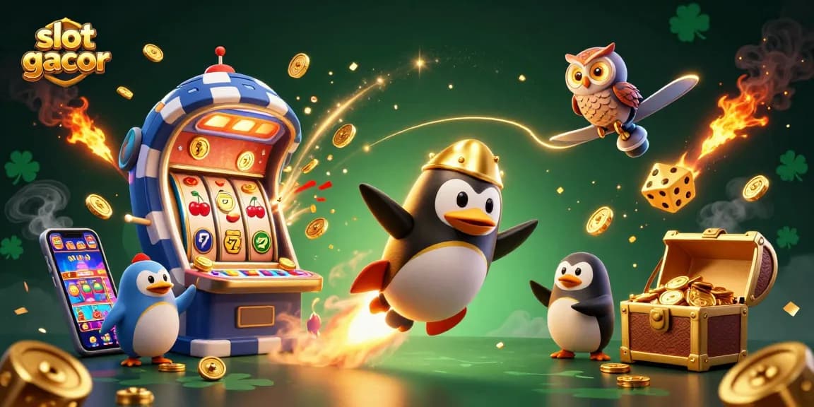 Experience the thrill of slot gacor as the golden penguin blasts through space towards jackpot rewards