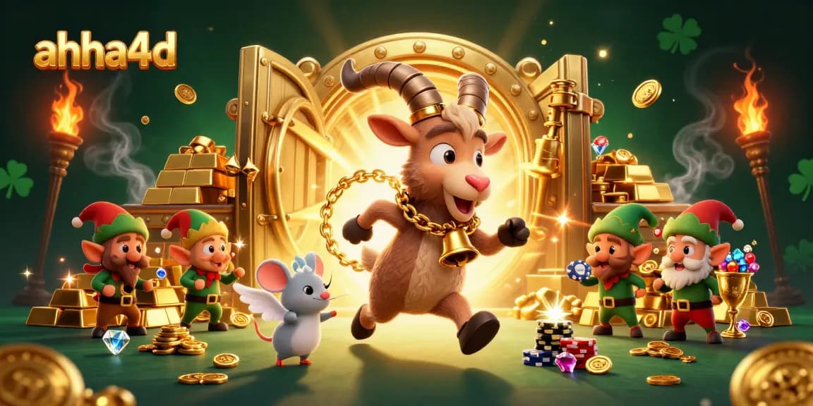 Engage with ahha4d's lively casino scene with Krampus, an angel mouse, and gremlins stealing chips.