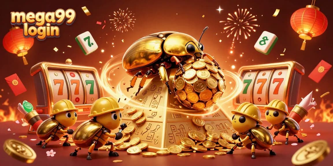 Experience thrilling gameplay at mega99 login while enjoying a vibrant casino illustration with gold coins.