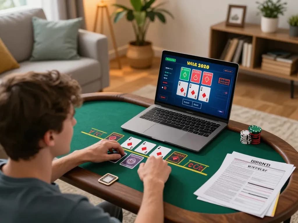 SX88 player strategizing in an online casino, focusing on live blackjack while reviewing notes.