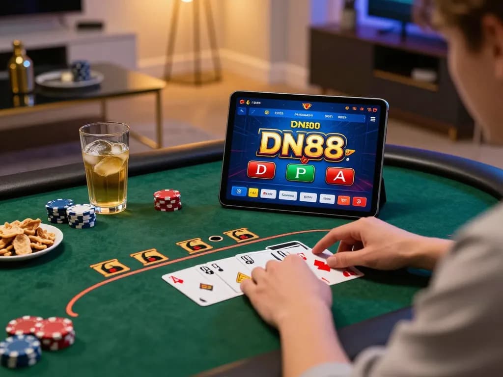Enjoying mobile gaming on the DN88 app with virtual poker stakes and strategic choices