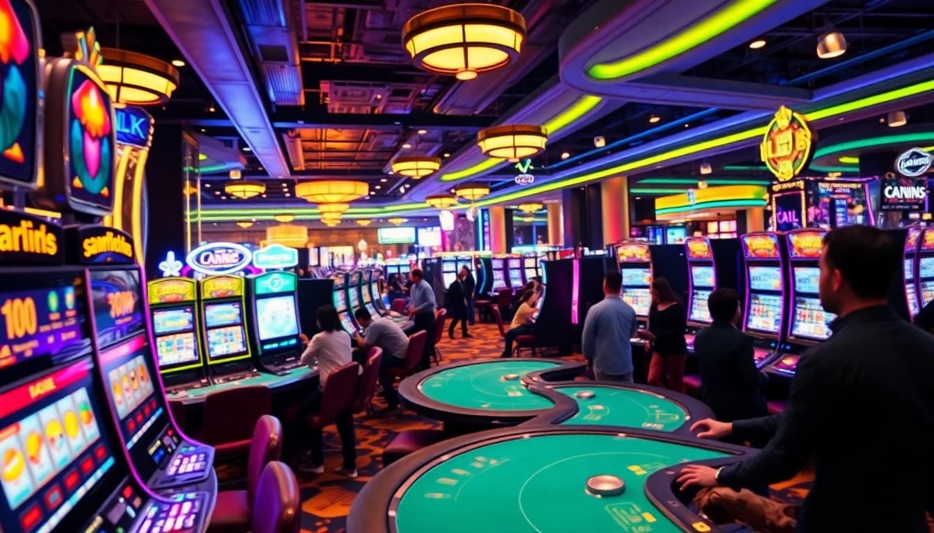 Experience thrilling moments at afktoto casino with vibrant games and excited players.