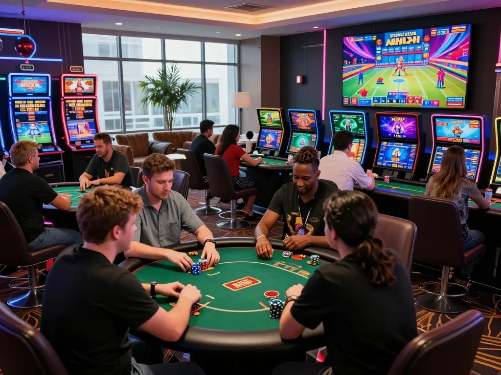 Players enjoying an immersive experience on https://luck8g.net with vibrant games and lively atmosphere