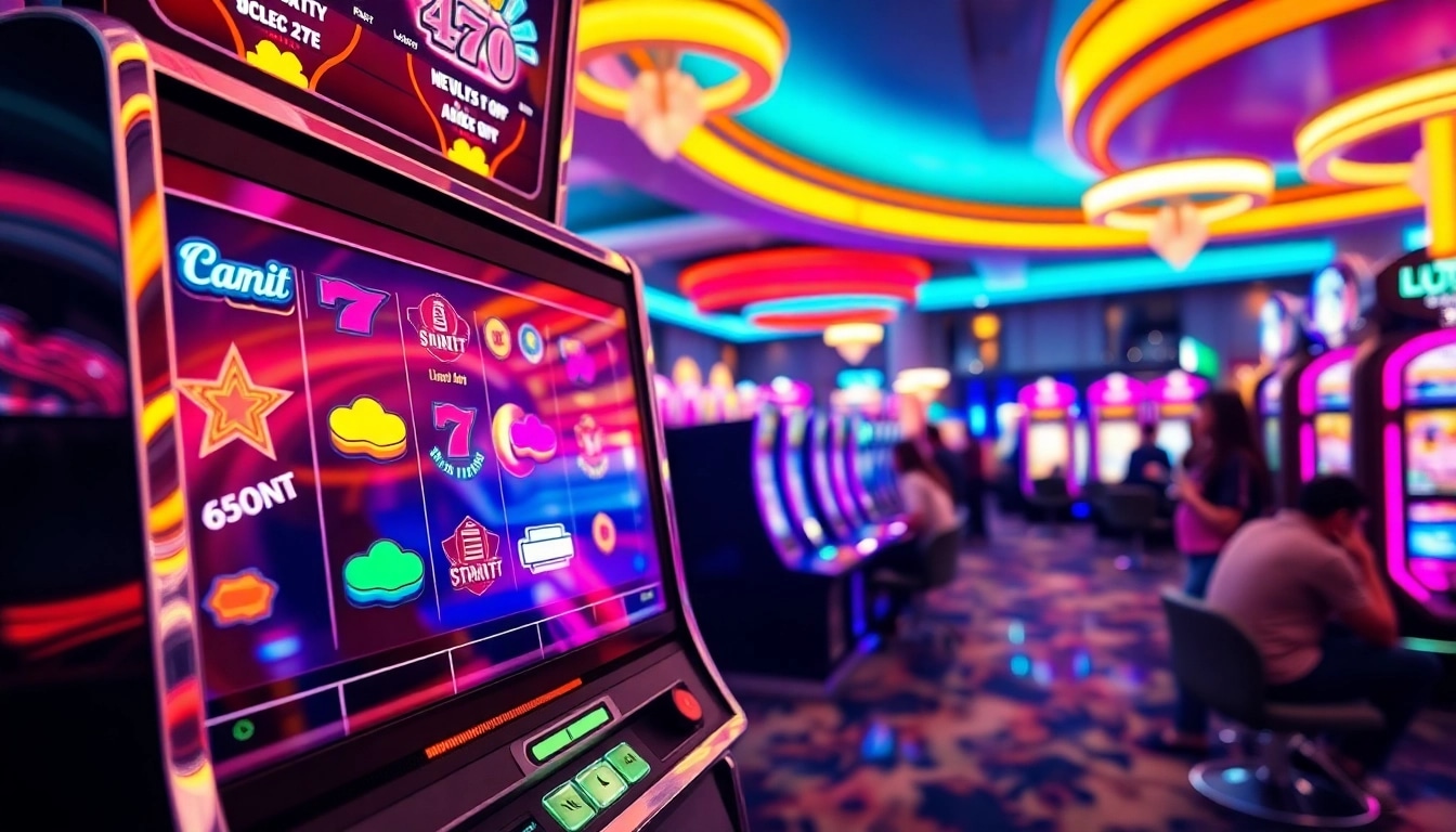 Mesin slot yang menyala di dalam kasino menawarkan pengalaman bermain yang menggembirakan.