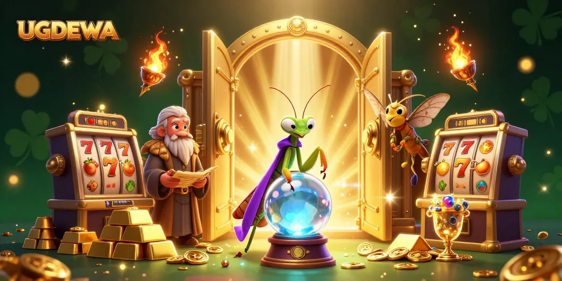 Experience the thrilling excitement of UGDEWA's slots through a magical illustration.