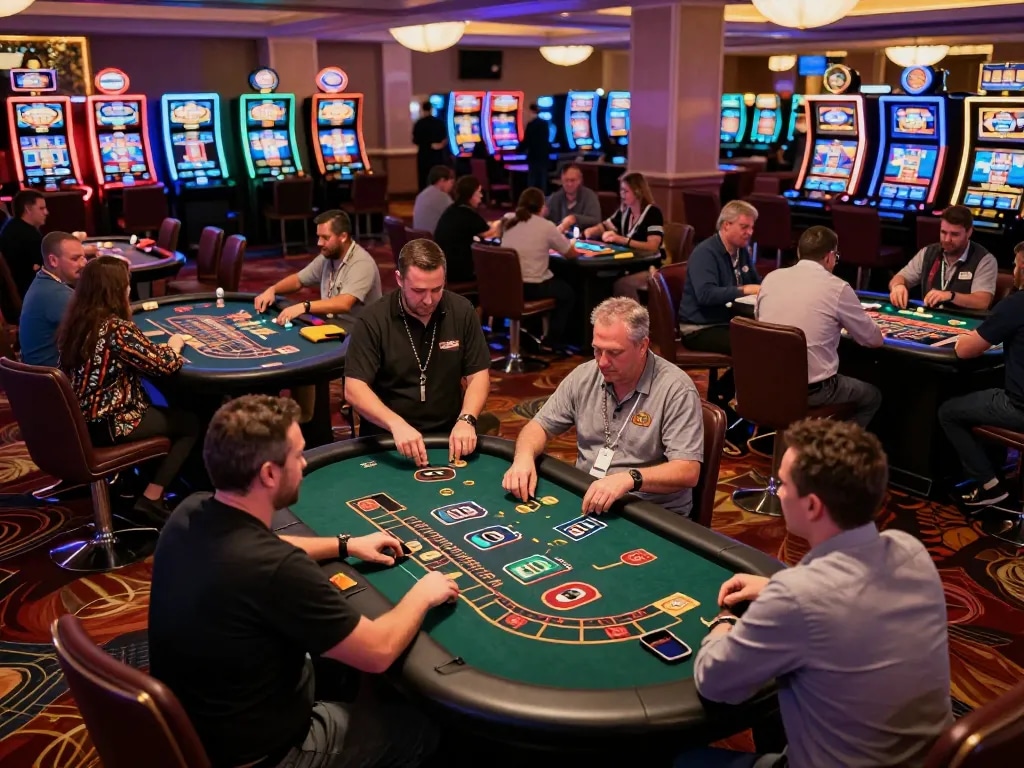 Players enjoying strategic gameplay at LC88 best casino tables with vibrant atmosphere