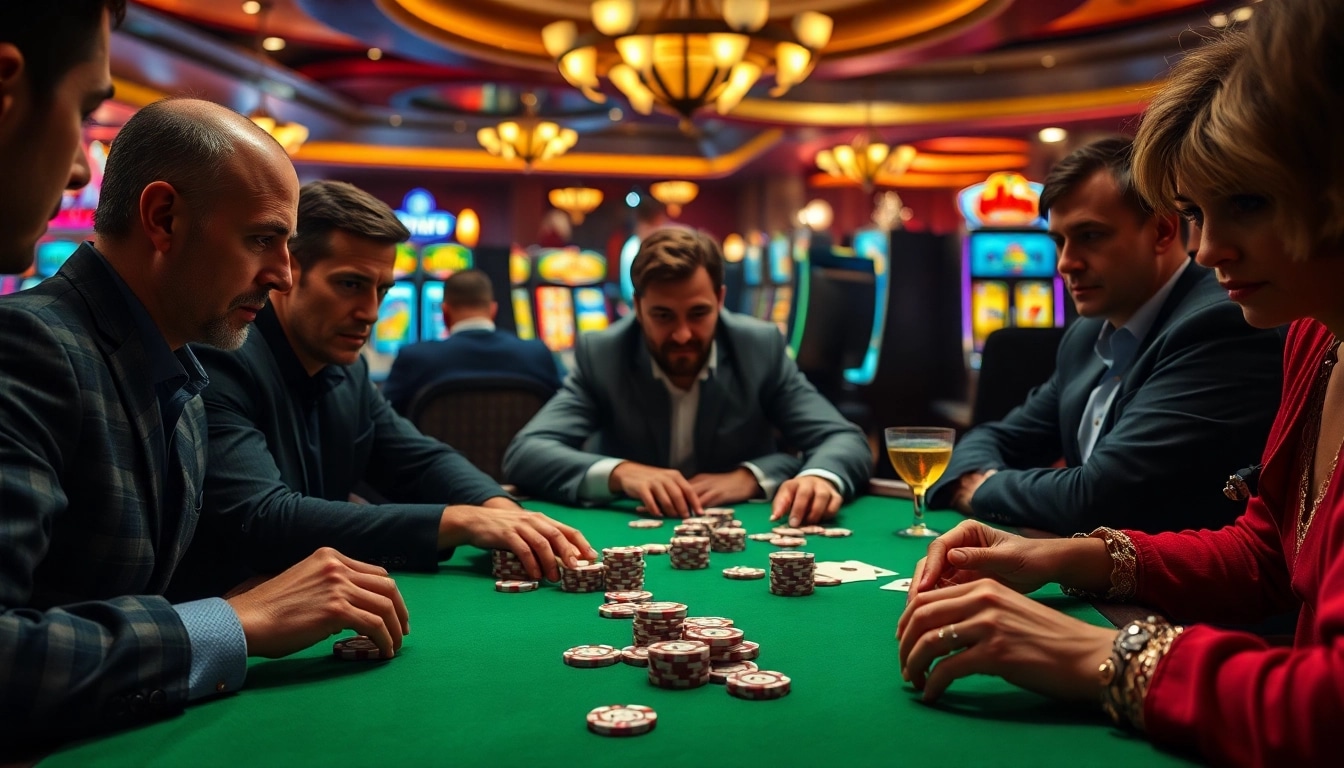Menghadiri permainan poker dengan tkp188, pemain menampilkan perhatian dan suasana tegang.