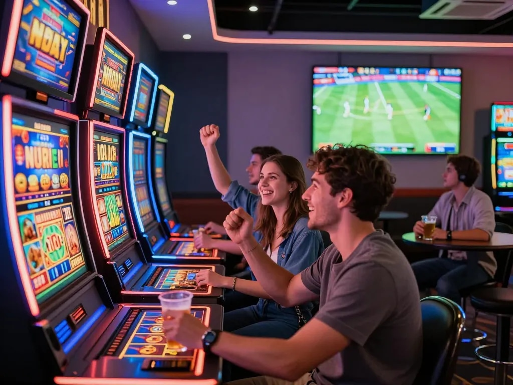 Engaged players at https://o8.delivery/ enjoying vibrant games on a modern online gambling platform.