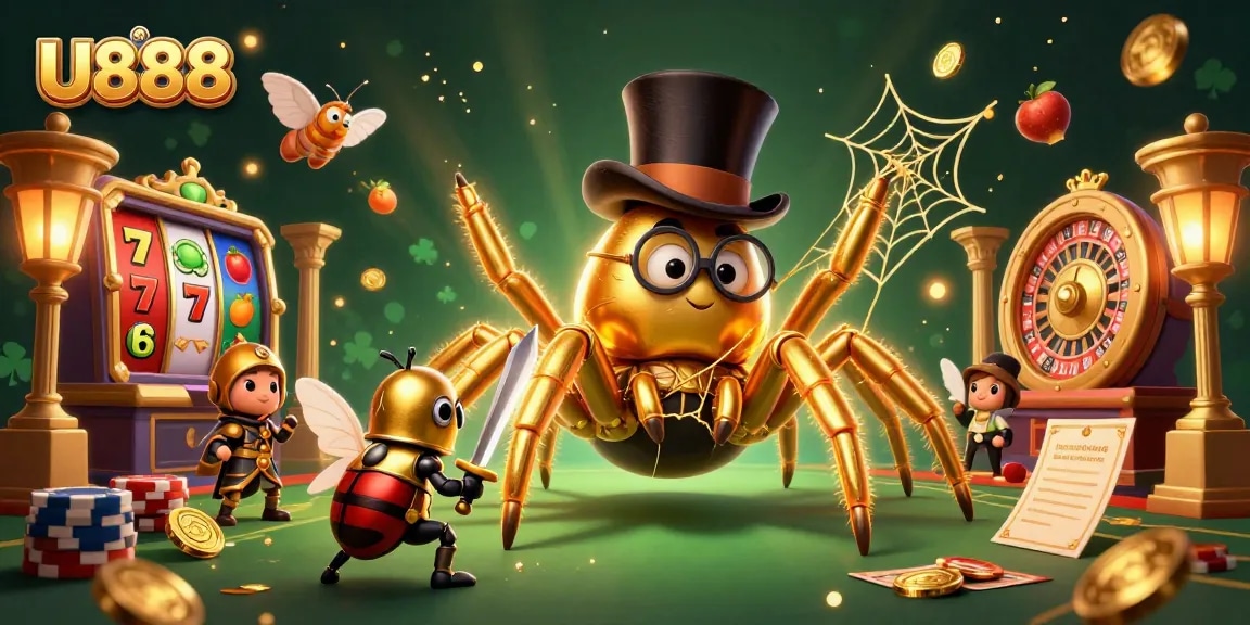 Experience thrilling adventures with U888 in this vibrant digital casino art, featuring powerful gaming elements.