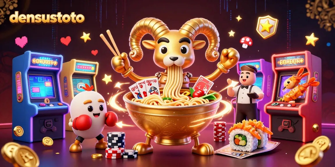 Densustoto menghadirkan permainan menarik dengan karakter unik dalam ilustrasi 3D yang kaya warna.