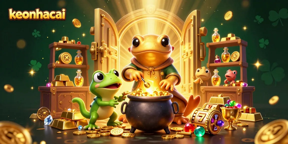 keonhacai: Immerse in a magical scene with alchemists turning base metals into gold and lucky slot reels