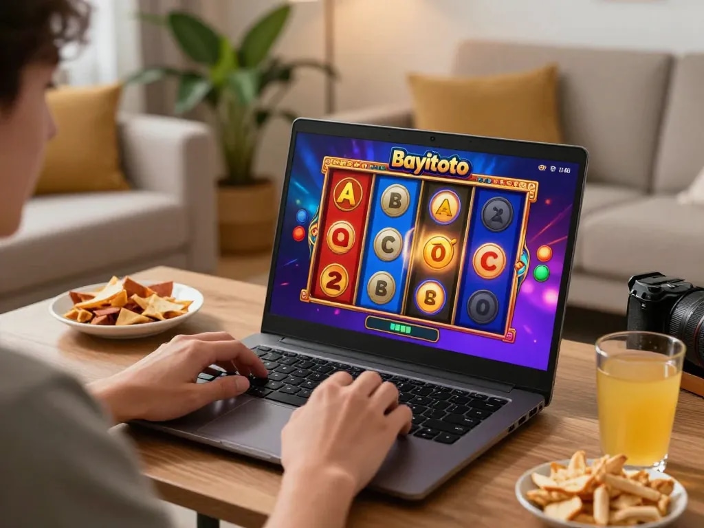 Engaging in online bayitoto slots for thrilling jackpot wins at home.