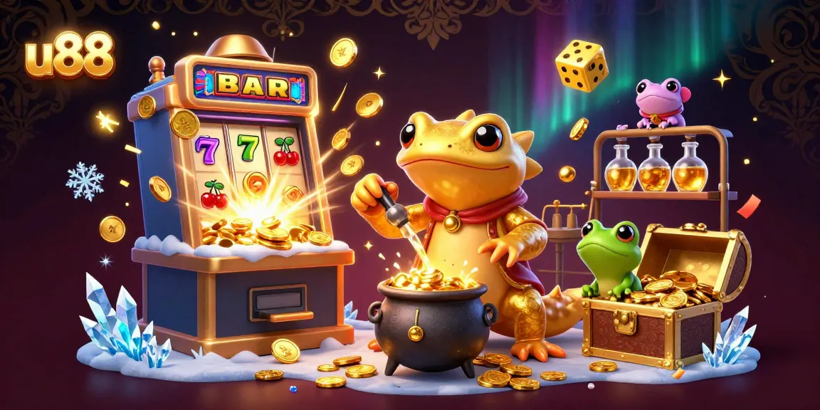 Experience u88's vibrant casino world with a golden salamander alchemist transforming coins in this immersive scene.