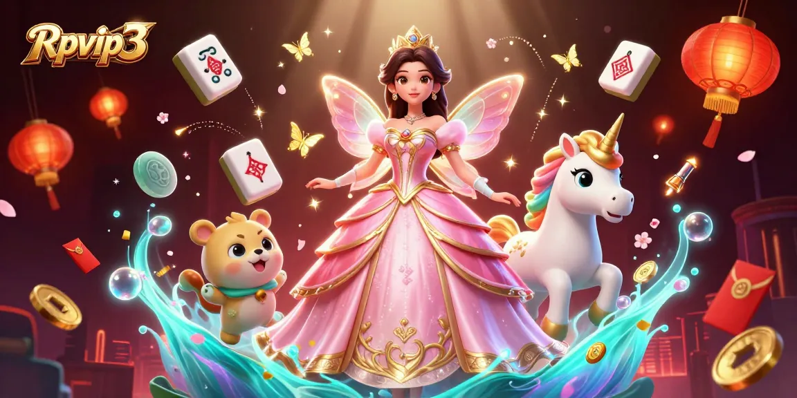Rasakan gameplay yang mendebarkan dengan Rpvip3 yang digambarkan dalam adegan bertema kasino yang cerah dengan karakter dan elemen berwarna-warni.