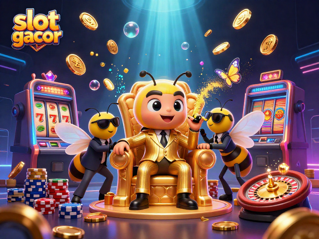 Slot gacor menyajikan mesin slot dengan simbol buah dan keberuntungan, menghadirkan suasana kasino yang ceria.