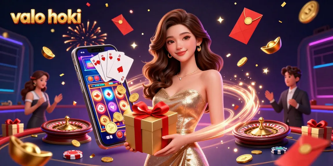 Experience valo hoki with vibrant casino elements and engaging characters in a festive atmosphere.