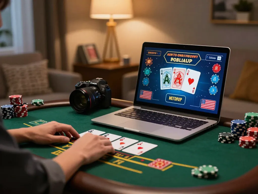 Engaging online blackjack scene featuring SC88 on a laptop, highlighting strategic gameplay.